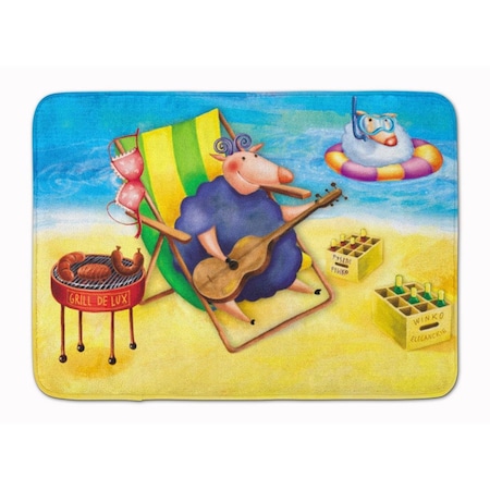 Carolines Treasures Pig Sunbathing on the Beach Machine Washable Memory Foam Mat APH0079RUG